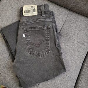 Levis Vintage SilverTab Womens Jeans Sz 5/6 Hip Hugs Faded Black